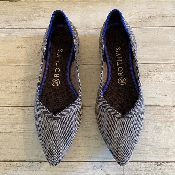 Rothy's Shoes Rothys The Point Cloud Grey Birdseye Flats Size 9